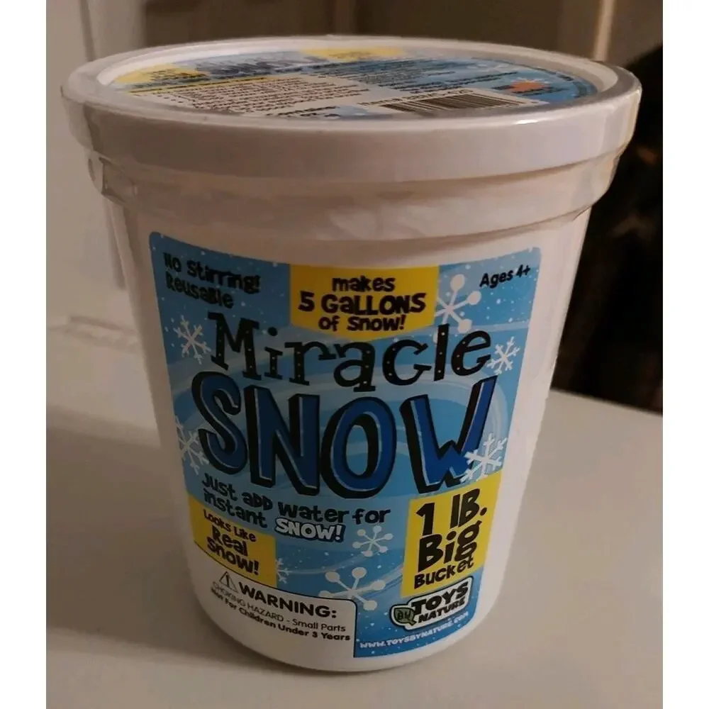 Toys By Nature Miracle Snow 1 Pound Bucket - Brand New
